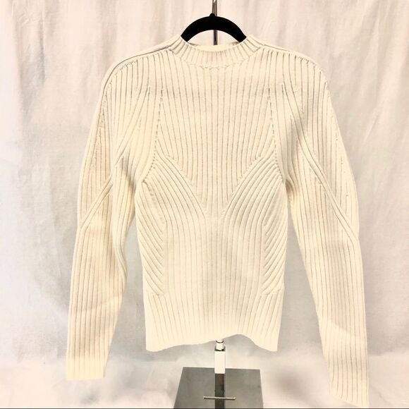 LOW Classic Ribbed Cream Open Back Sweater - Picture 1 of 8
